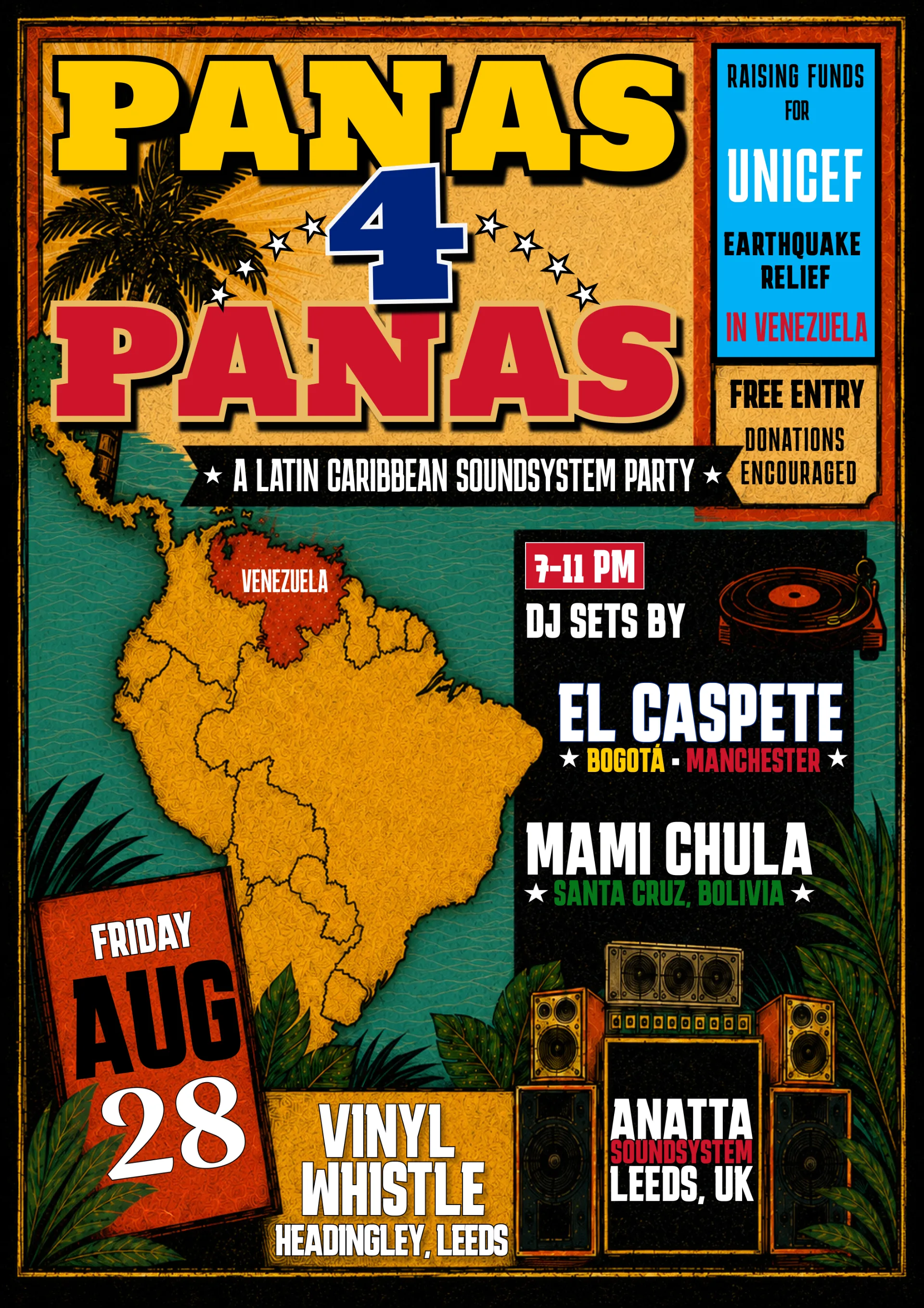 Poster for Panas4Panas at The Vinyl Whistle, Leeds