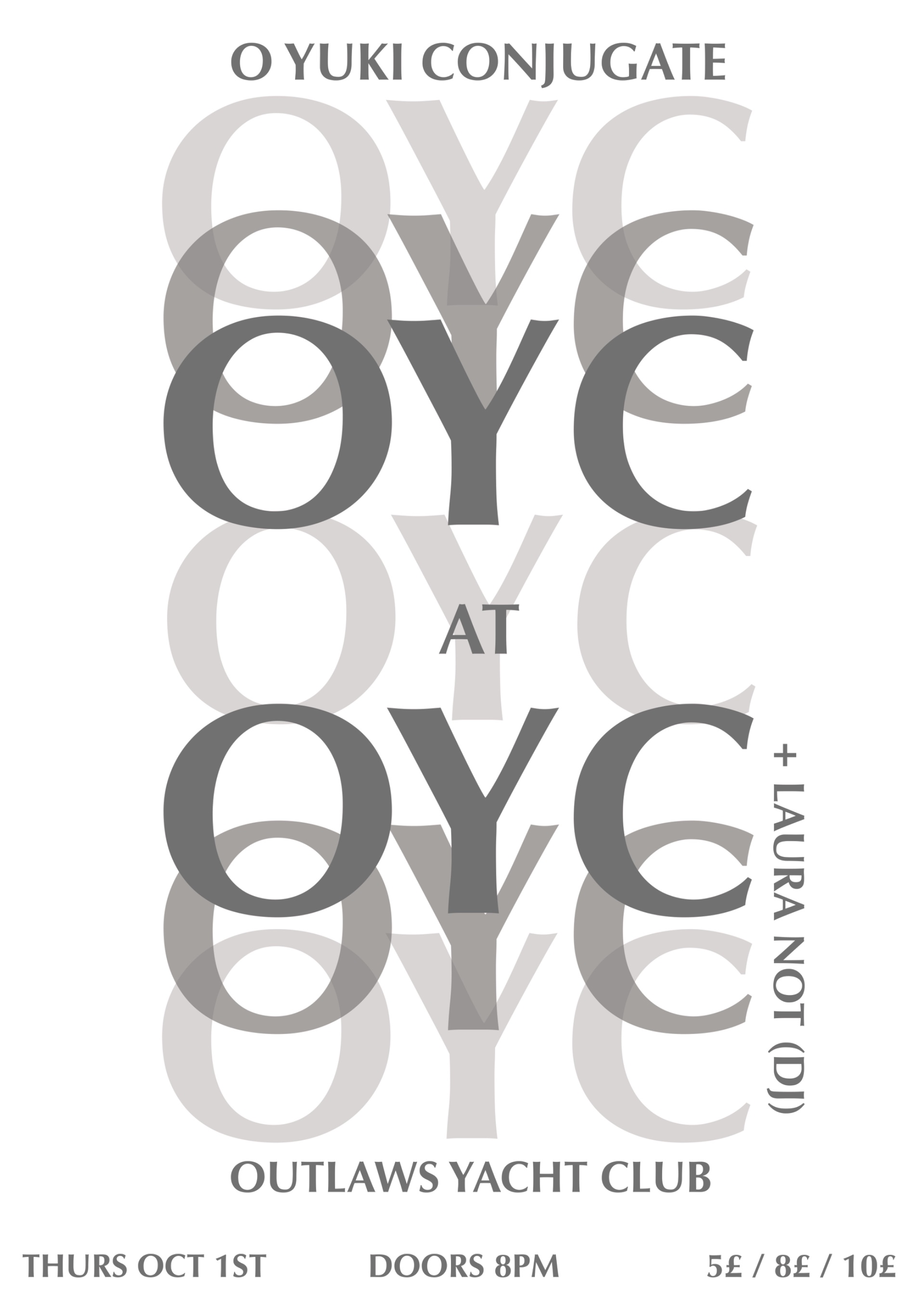 Poster for O Yuki Conjugate (Live) at Outlaws Yacht Club, Leeds