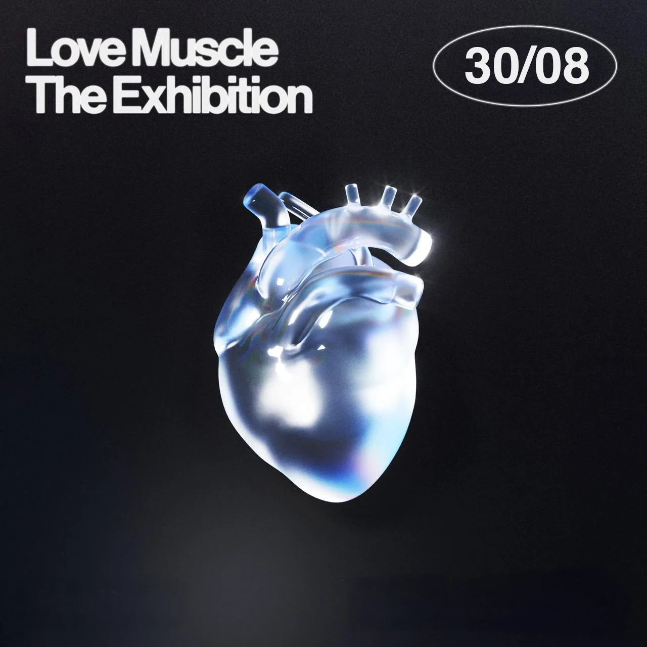 Poster for Love Muscle: The Exhibition at Outlaws Yacht Club, Leeds