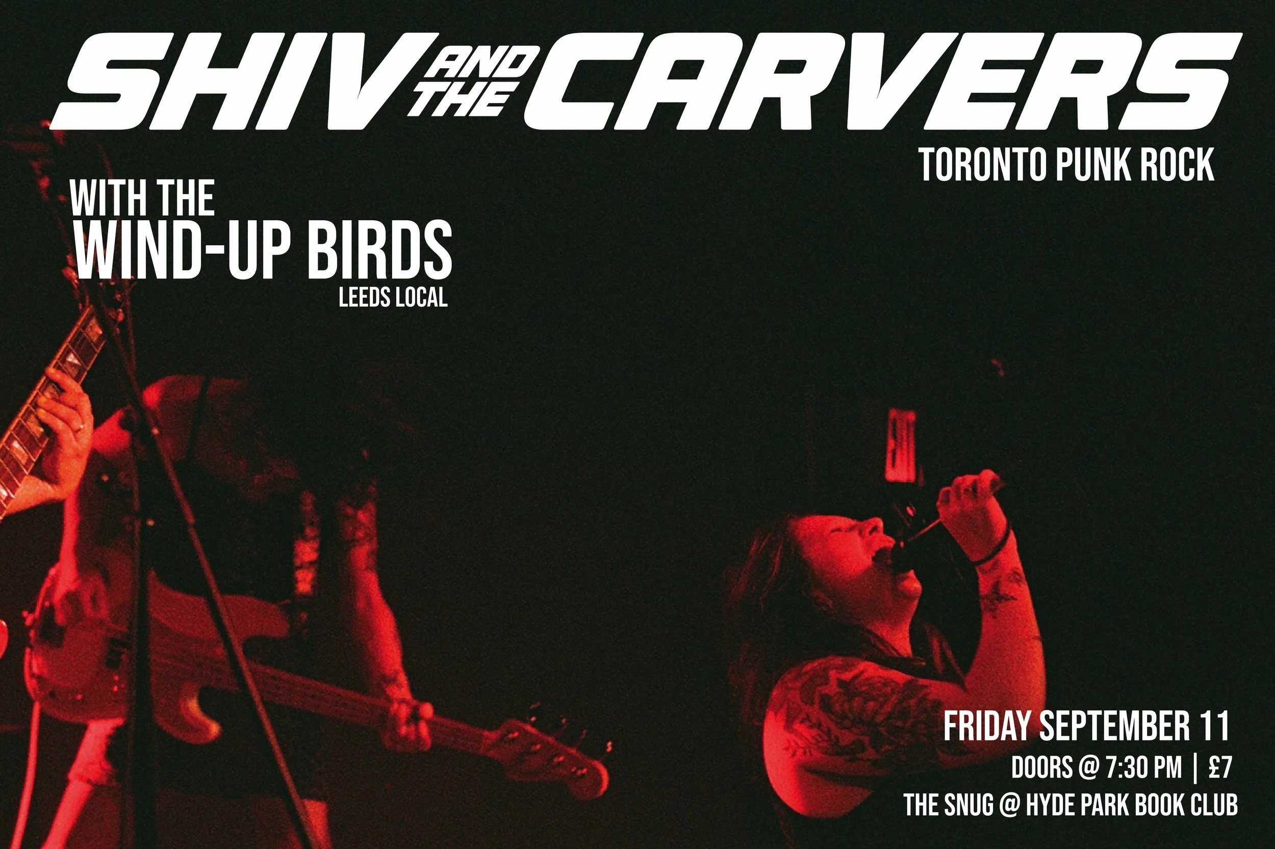 Poster for Shiv and the Carvers / The Wind Up Birds / Imaginary Husband at Hyde Park Book Club, Leeds