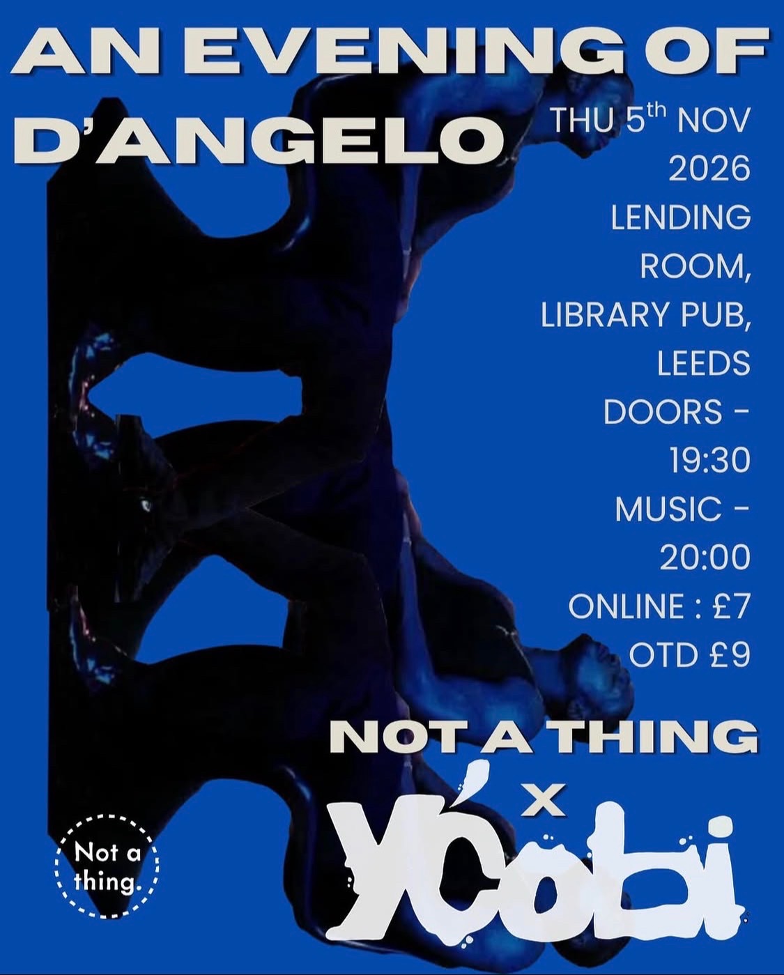 Poster for An Evening of D'Angelo at The Lending Room, Leeds