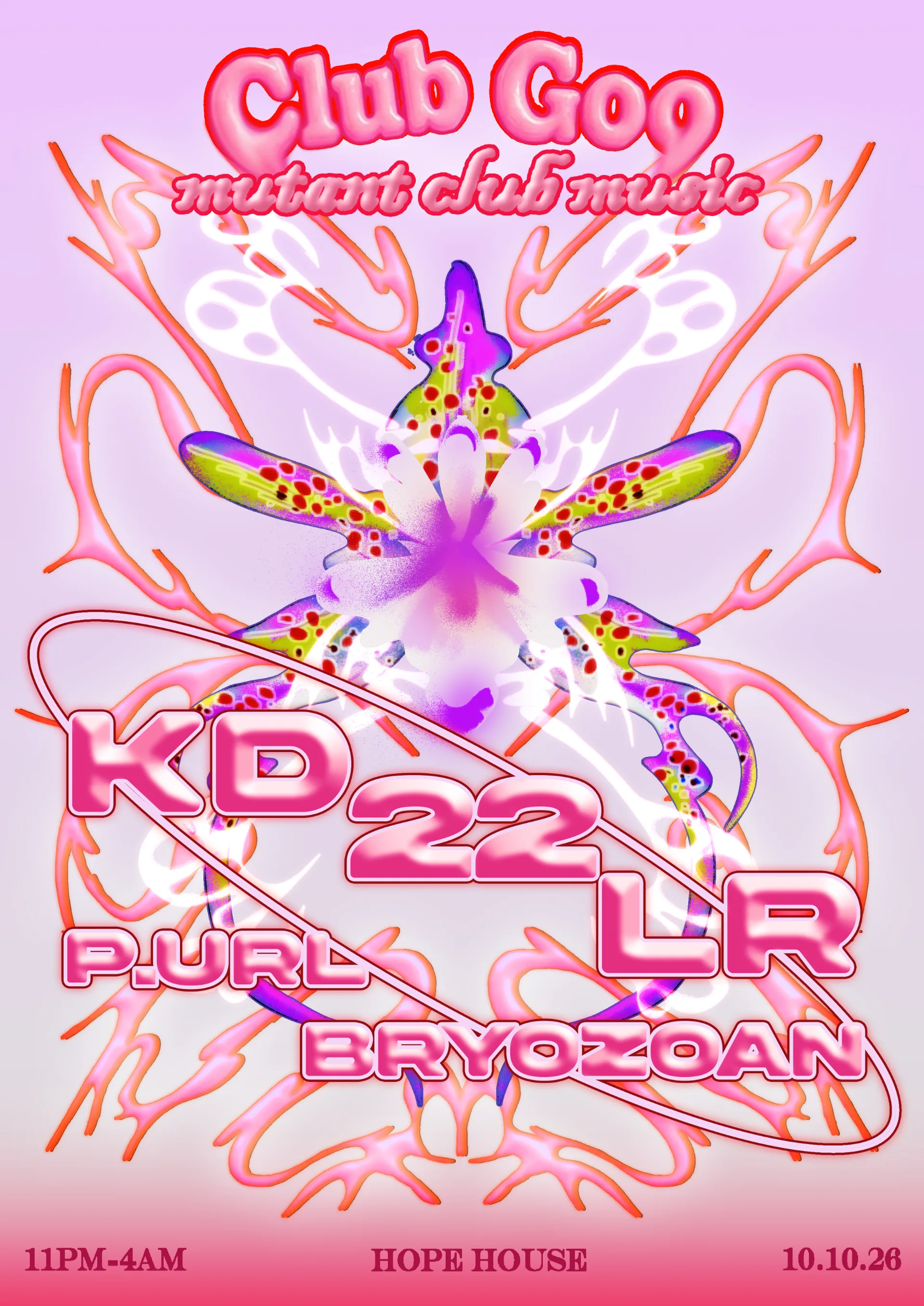 Poster for Club Goo 003 at Hope House, Leeds