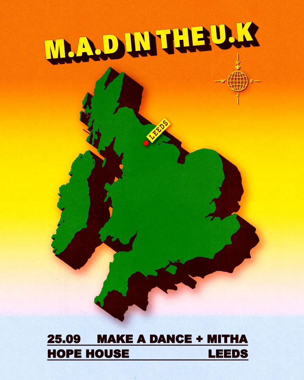 Poster for MAKE A DANCE + MITHA at Hope House, Leeds