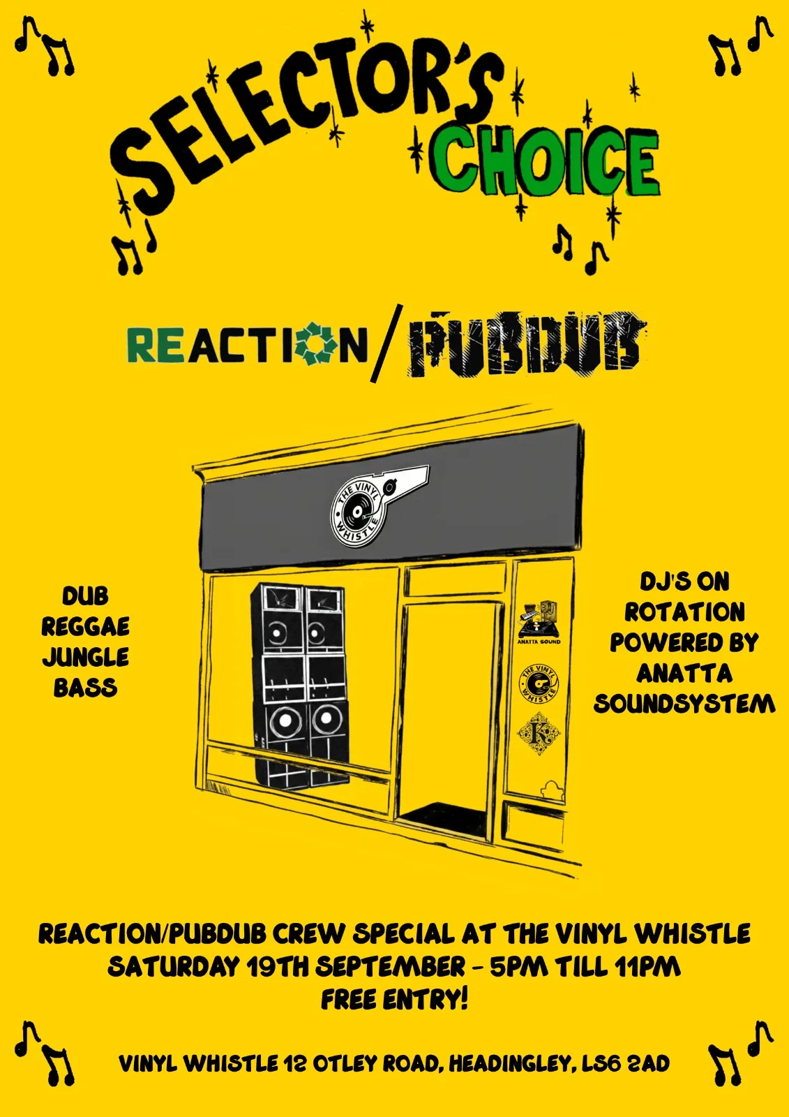 Poster for Selectors Choice at The Vinyl Whistle, Leeds