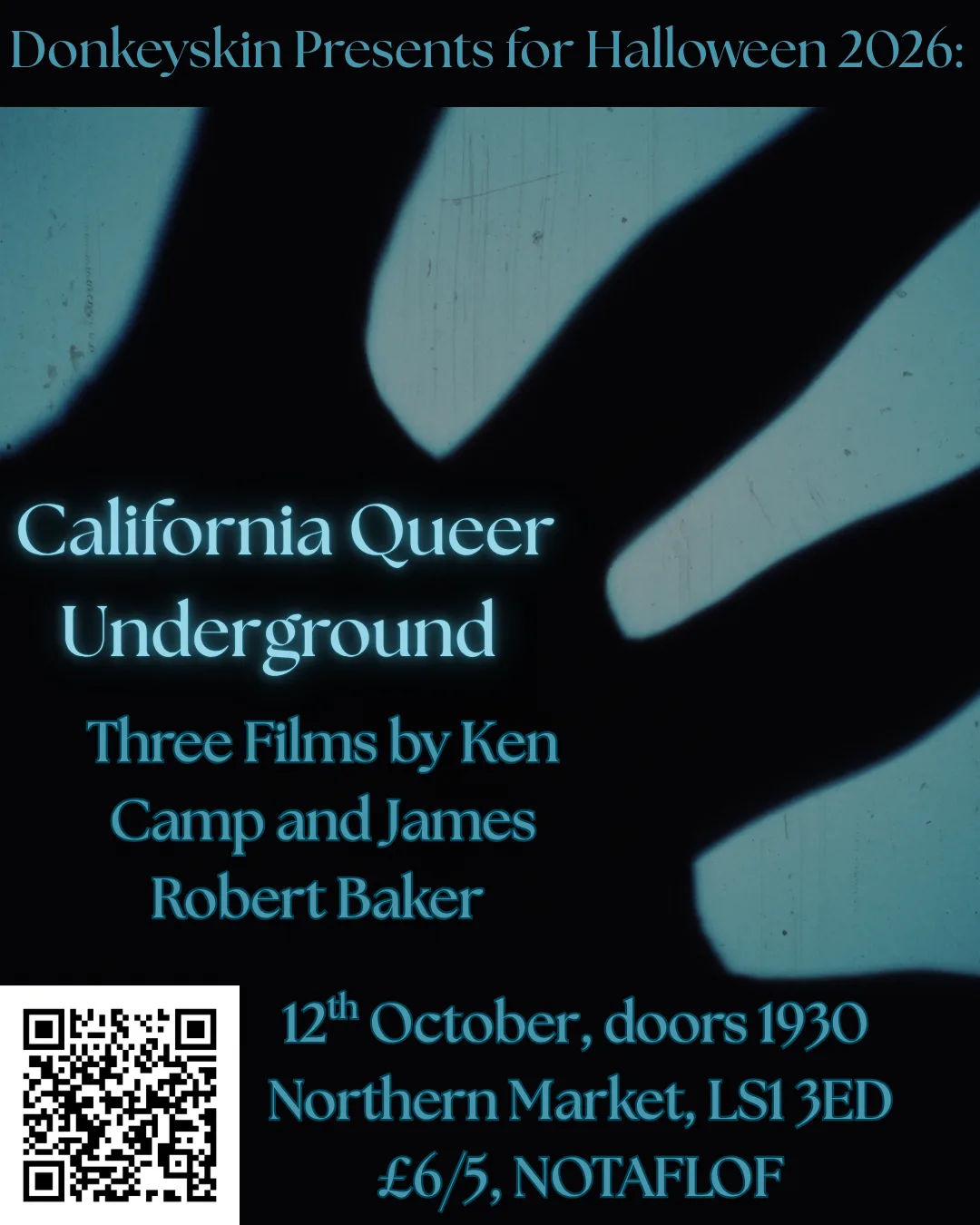 Poster for California Queer Underground Triple Bill Screening at Northern Market, Leeds