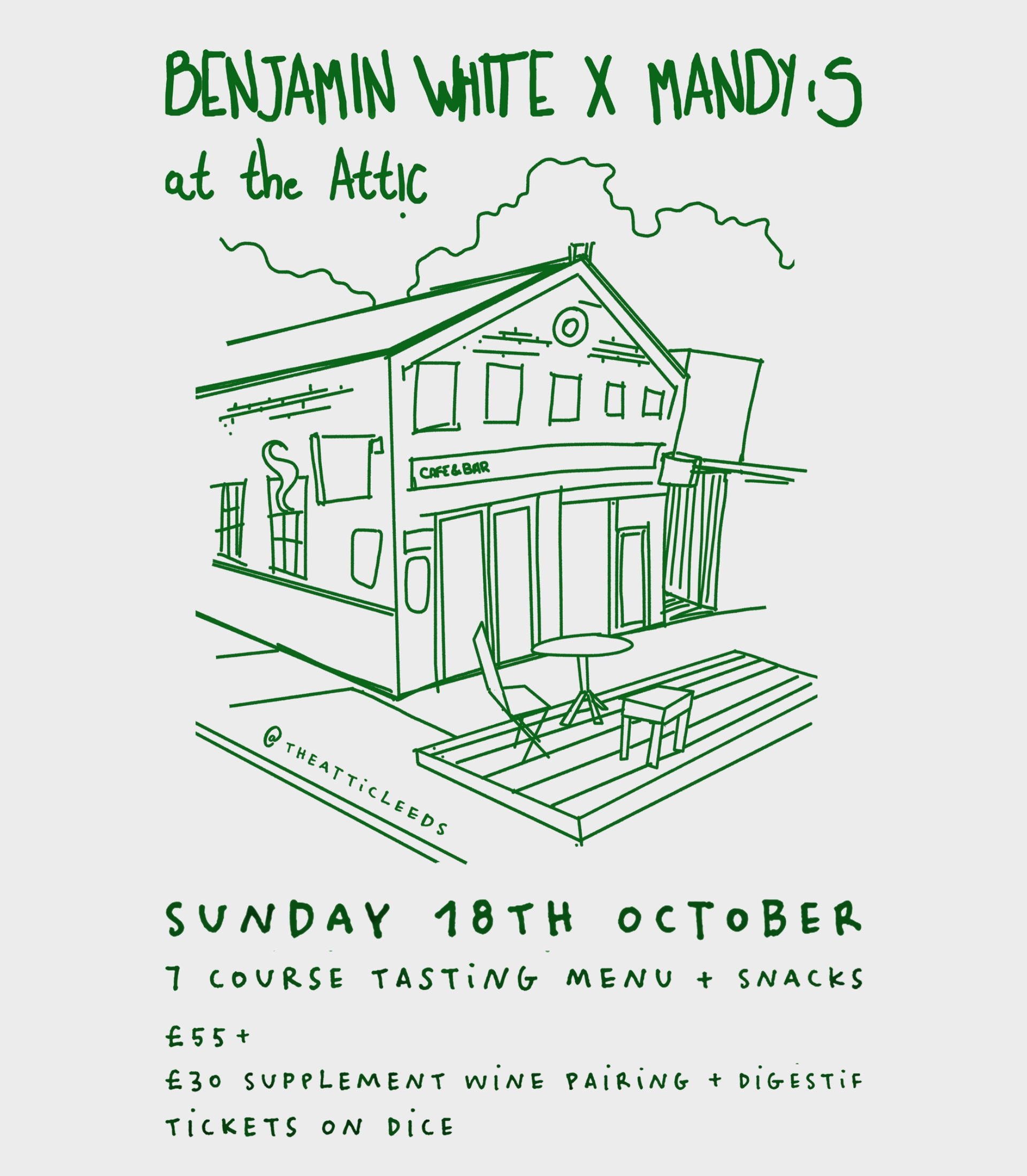 Poster for Benjamin White x Mandy's at The Attic, Leeds