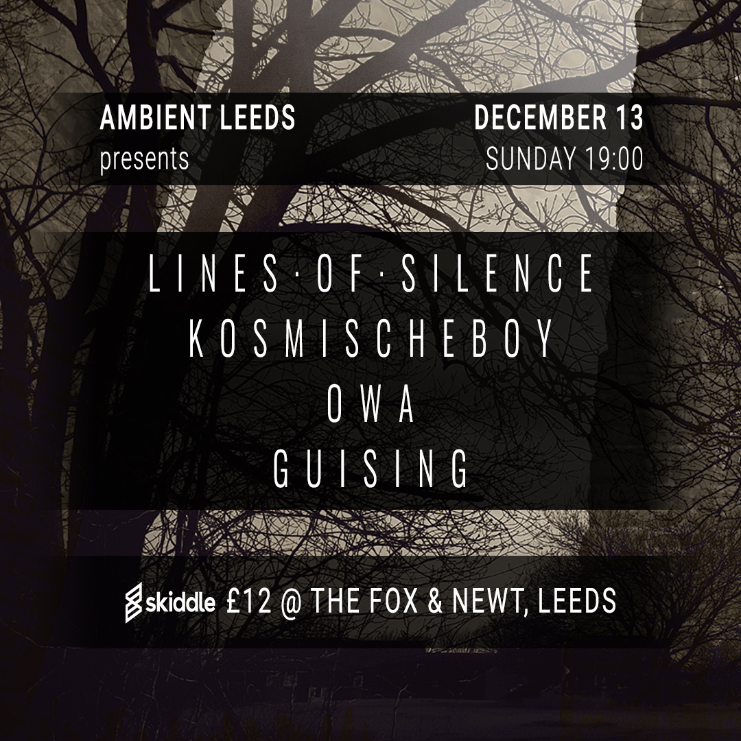 Poster for Ambient Leeds: Lines of Silence // Kosmischeboy // OWA // guising at The Fox & Newt Pub, Leeds