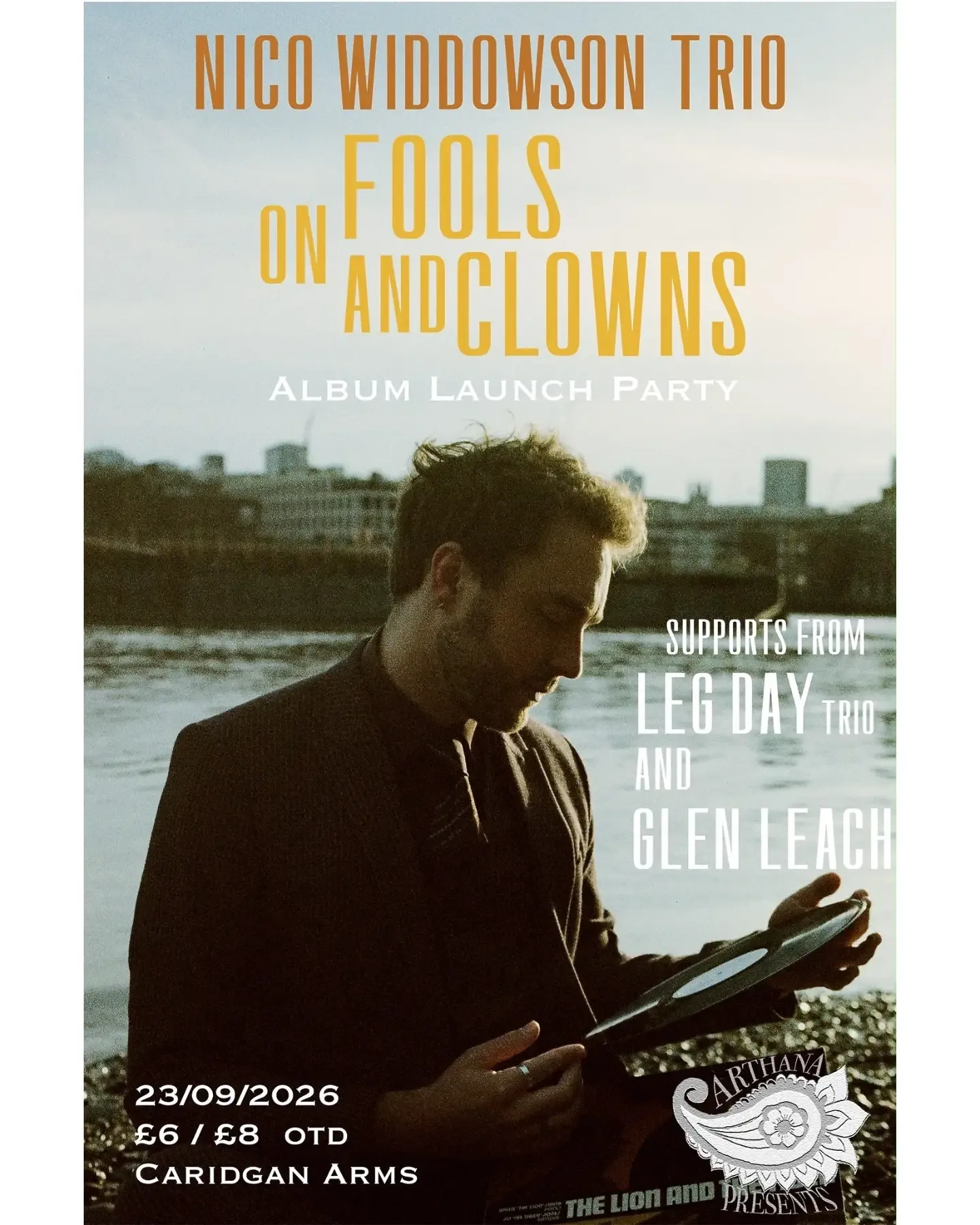 Poster for Nico Widdowson / Leg Day Trio / Glen Leach at The Cardigan Arms, Leeds