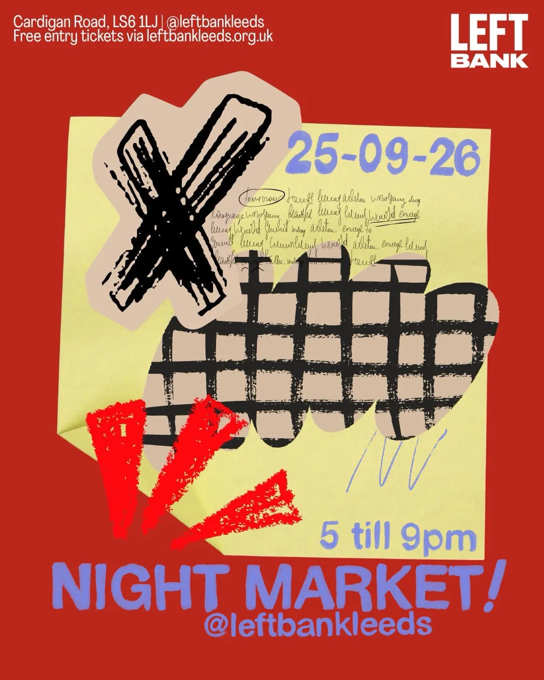 Poster for Night Market at Left Bank Leeds, Leeds
