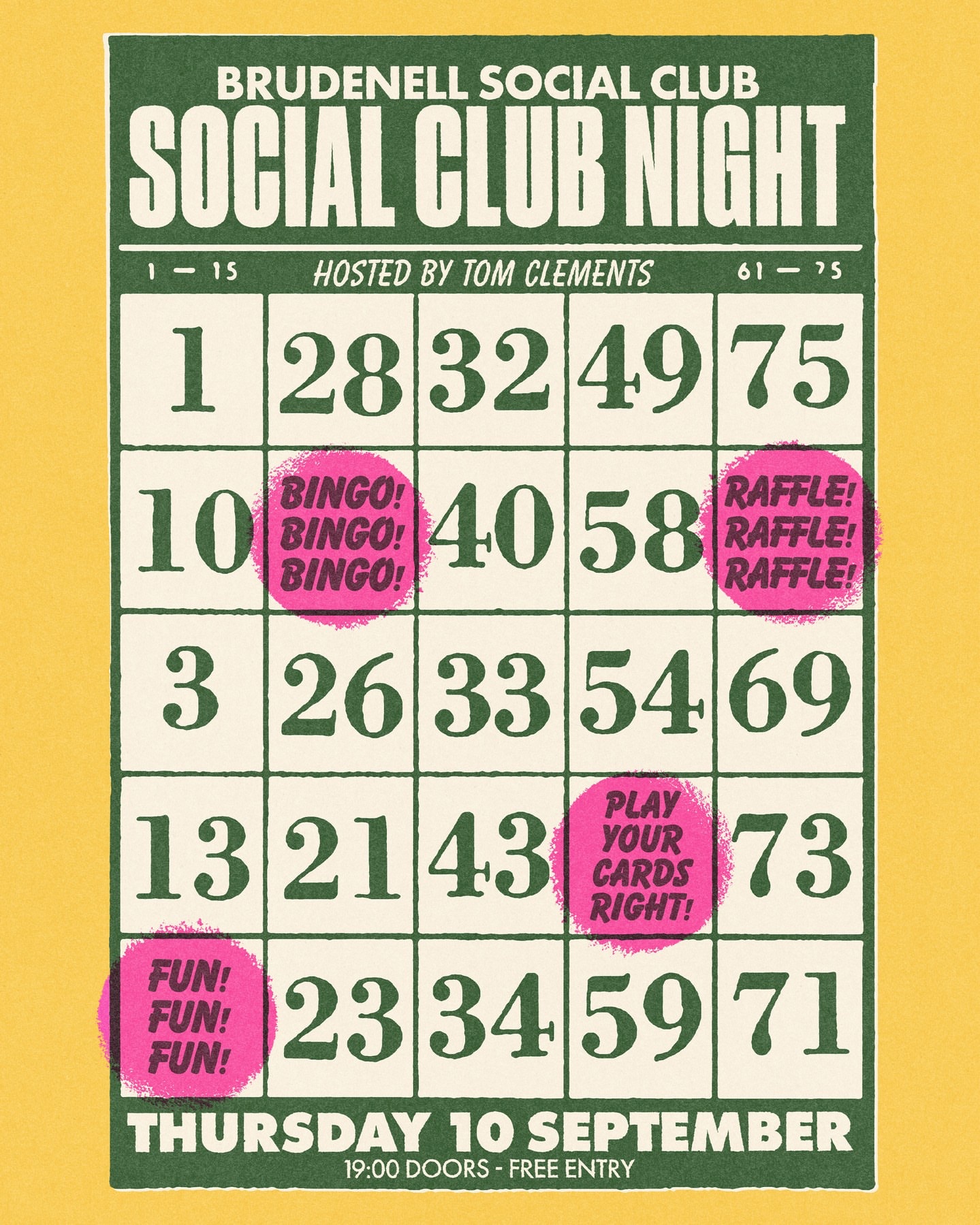 Poster for Social Club Night: Tom Clements at Brudenell Social Club, Leeds