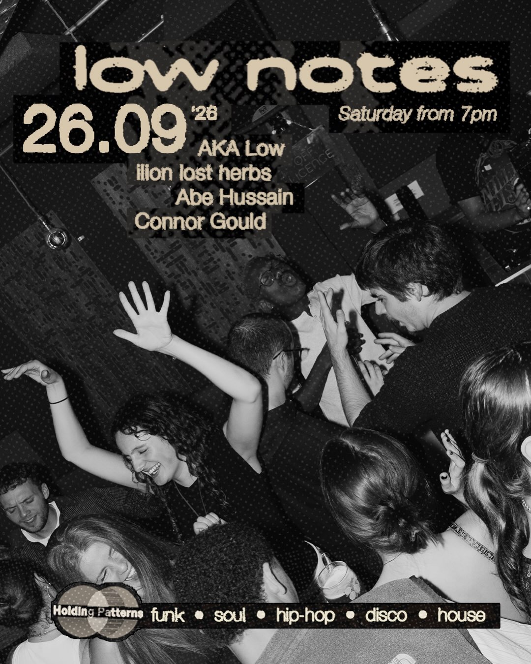 Poster for Low Notes at Holding Patterns, Leeds