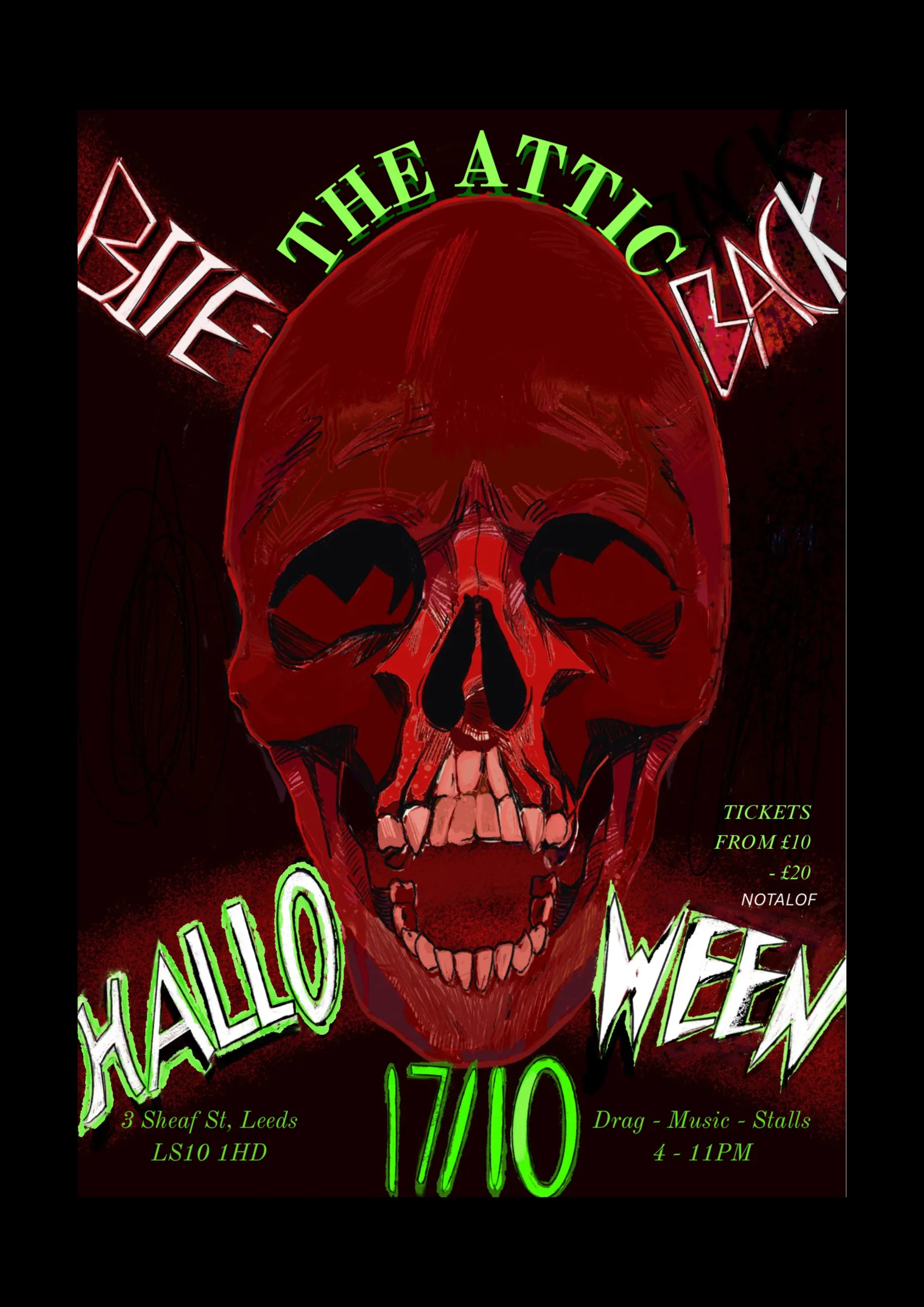 Poster for BITE BACK! Halloween at The Attic, Leeds