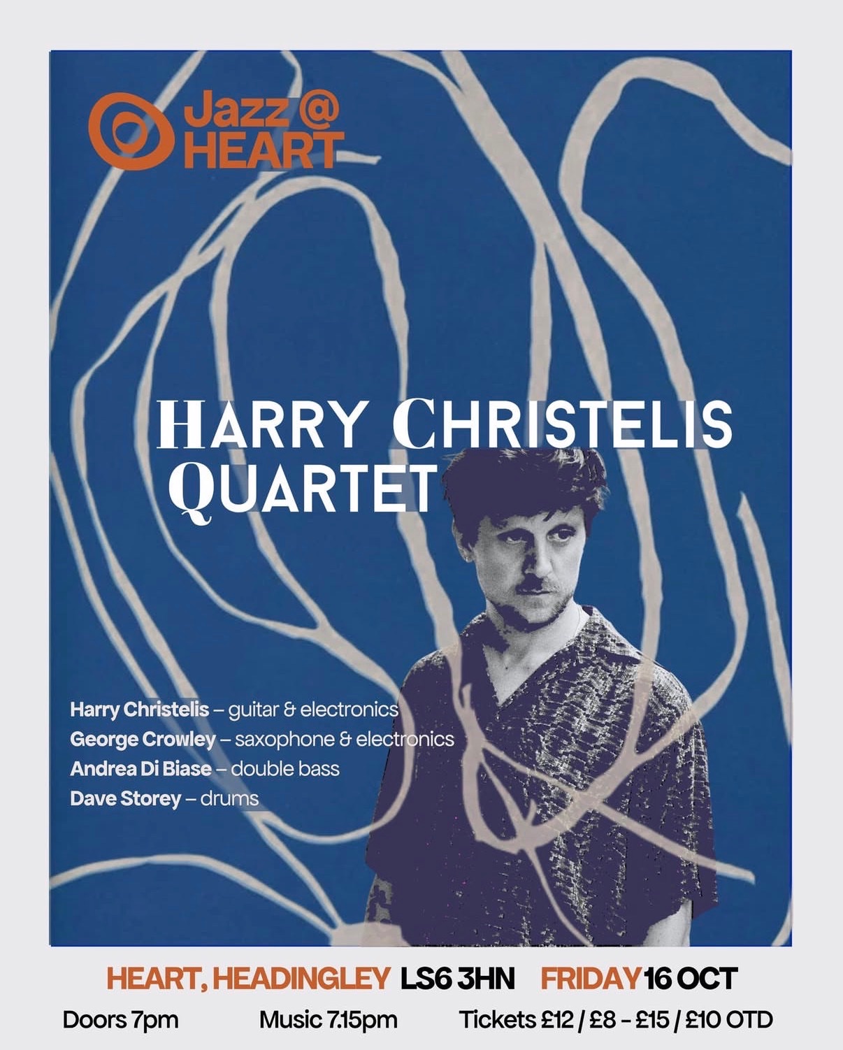 Poster for Jazz @ HEART: Harry Christelis Quartet: Harry Christelis Quartet at Headingley HEART, Leeds
