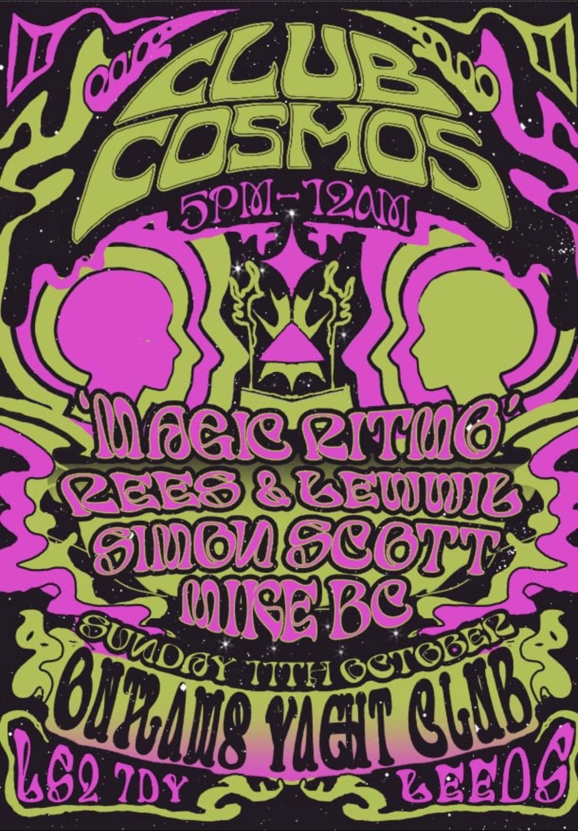 Poster for Club Cosmos at Outlaws Yacht Club, Leeds