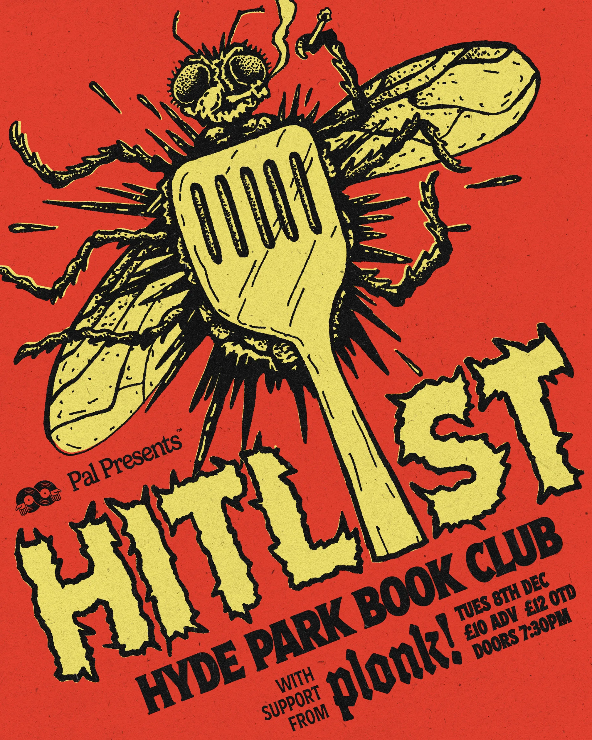 Poster for HITLIST x Plonk! at Hyde Park Book Club, Leeds