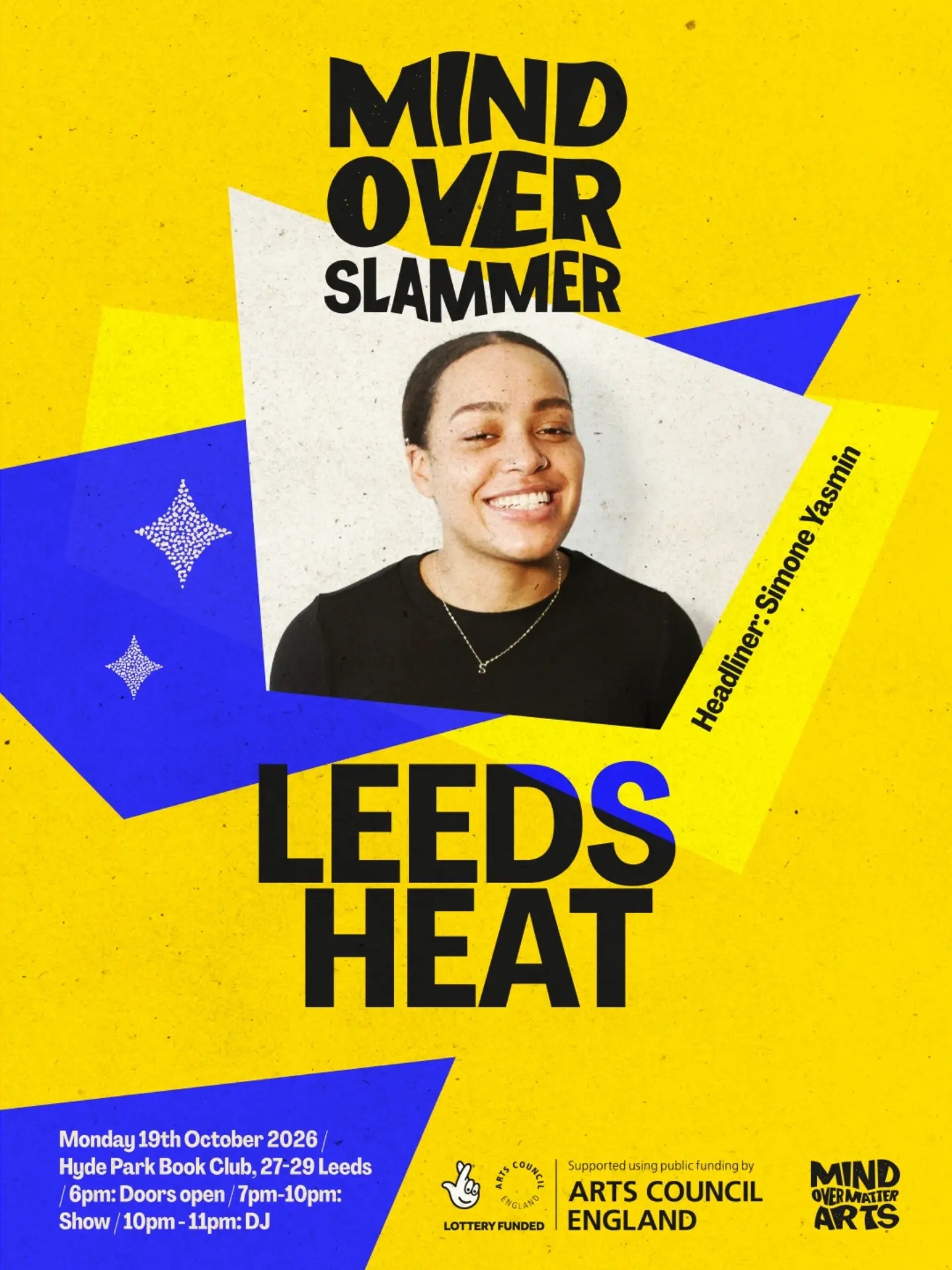 Poster for Mind Over Slammer: Leeds Heat: Simone Yasmin at Hyde Park Book Club, Leeds
