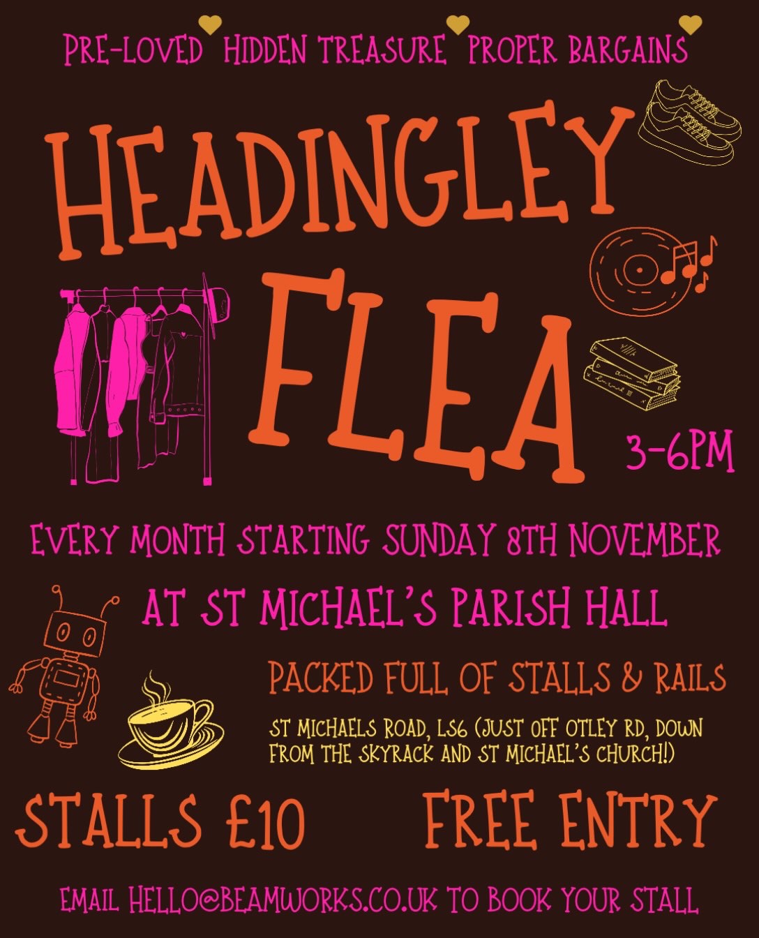Poster for Headingley Flea at St. Michael’s Parish, Leeds