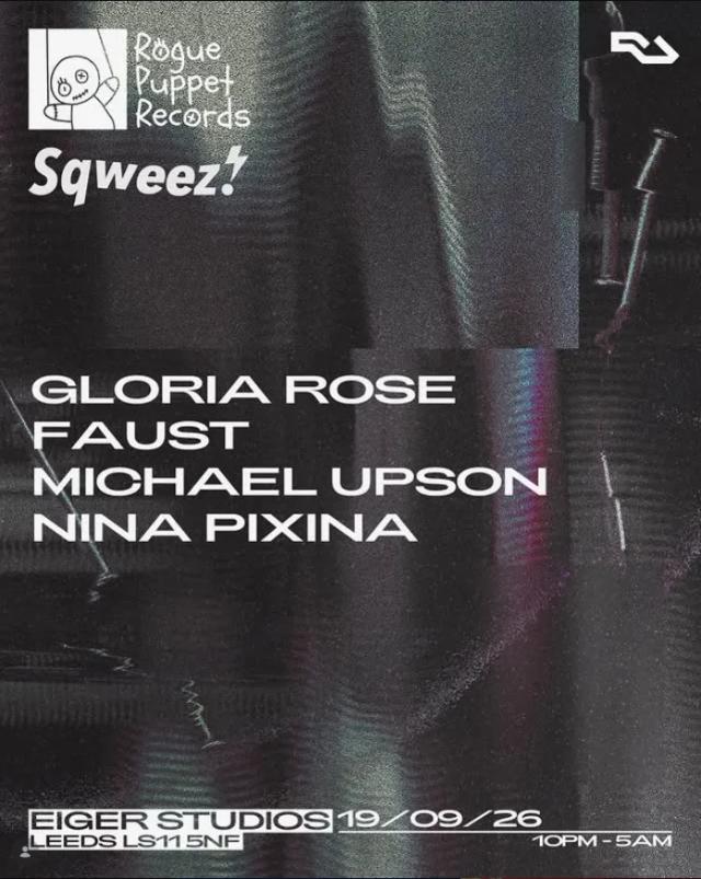 Poster for ROGUE PUPPET X SQWEEZ! presents: Gloria Rose